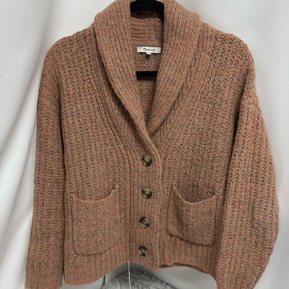 Madewell Alpaca blend Cropped Cardigan Sweater tan XS